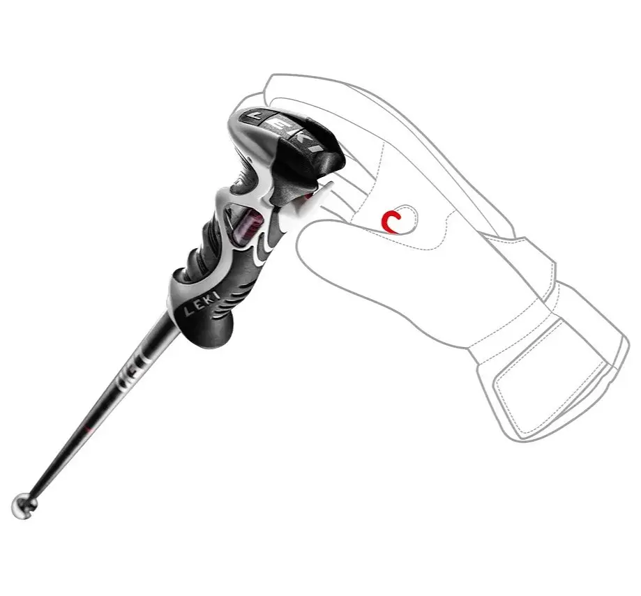 Палки Leki Bold Lite S 120 Black-Fluorescent-Red-White (1052-650 67431 120) - фото 3