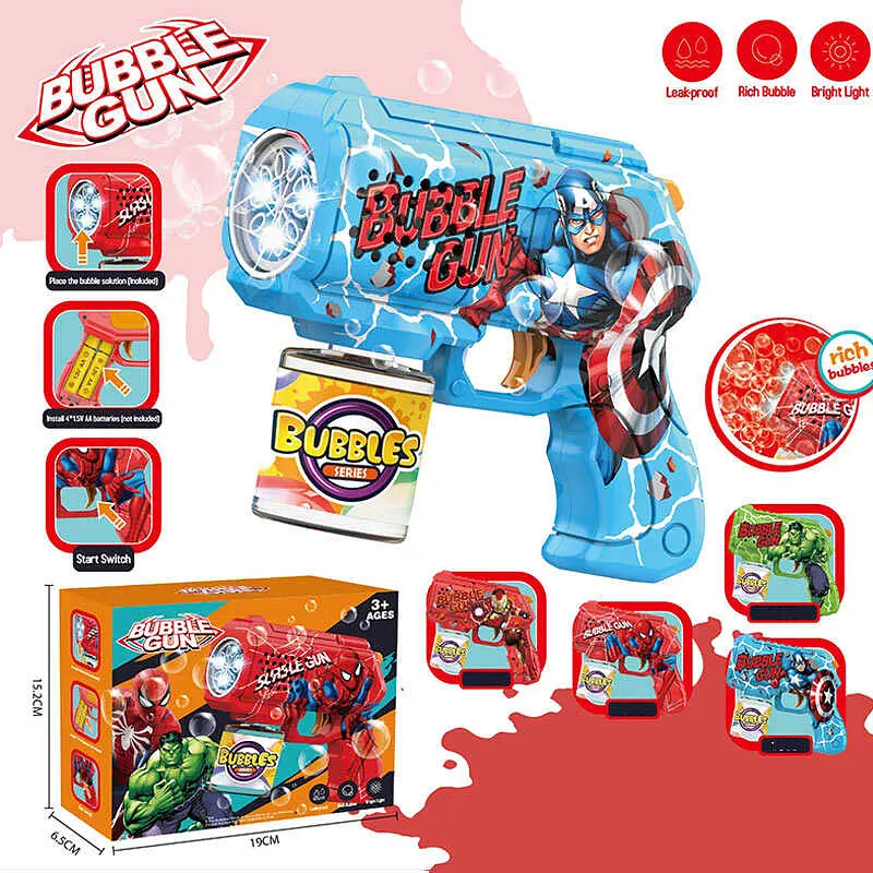 Пістолет з мильними бульбашками, 106D, зі світловими ефектами, з мильною рідиною - фото 2