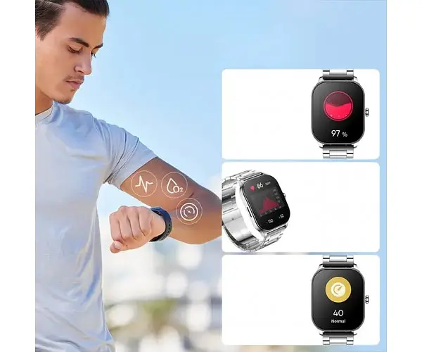 Умные часы Xiaomi Amazfit Pop 3s Metal Black Metallic Strap с металлическим ремешком черные - фото 6