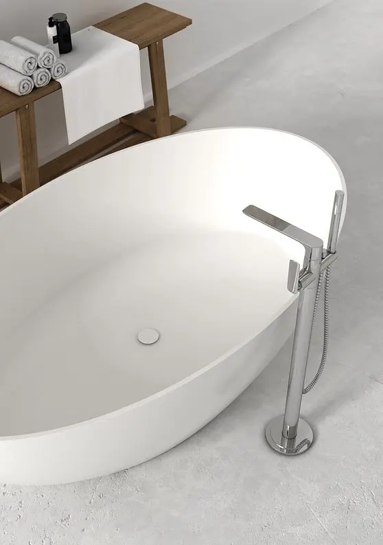 Смеситель для ванны напольный Kohlman Experience chrome QF1165E Хром - фото 5