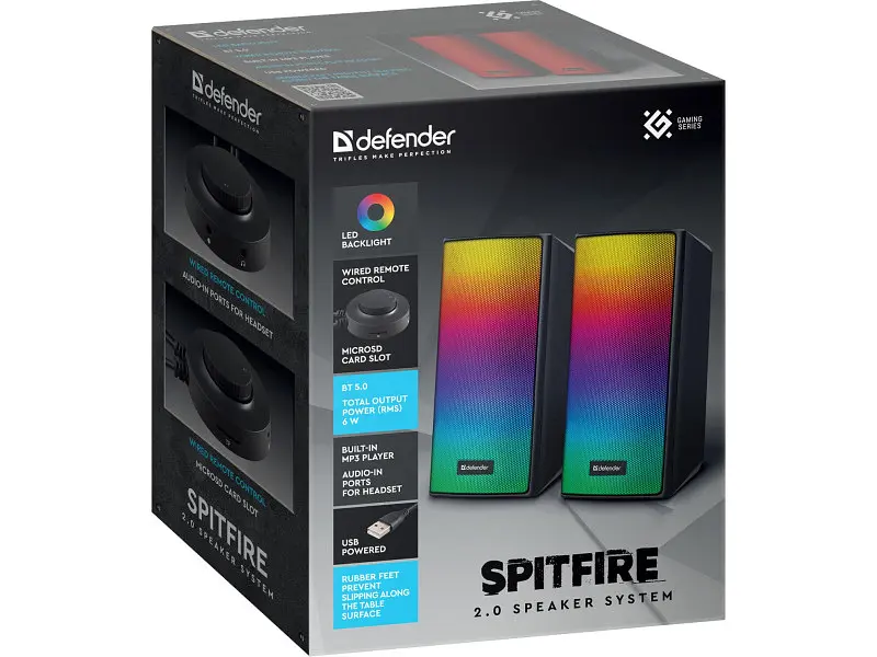 Колонки для комп'ютера Defender Spitfire Black (65047) - фото 6
