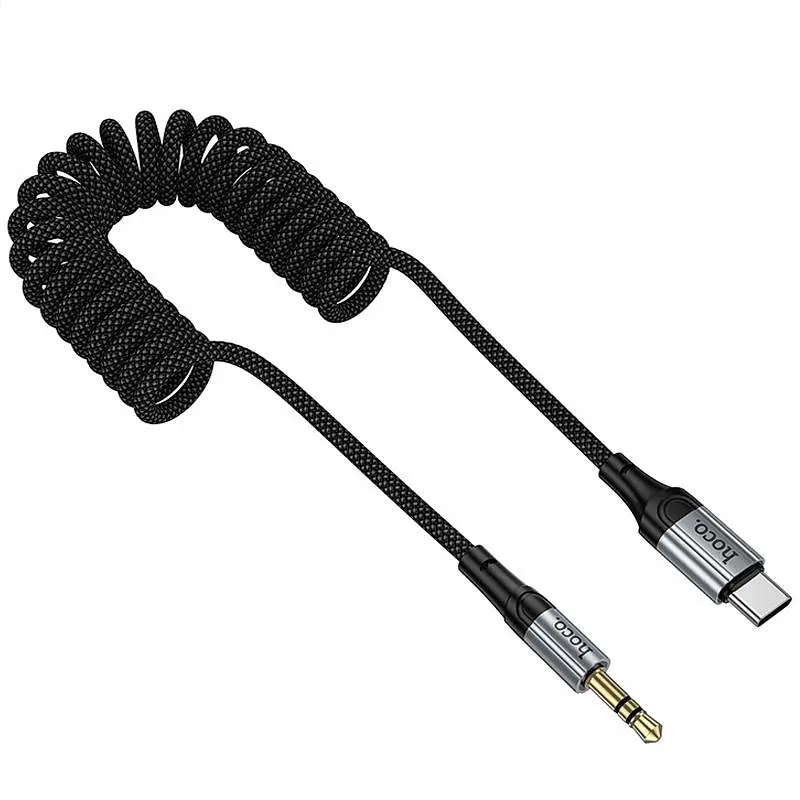 Аудіо кабель Aux Hoco UPA33B Nuevo (Type-C to AUX 3.5mm) (1.5m) Black - фото 5