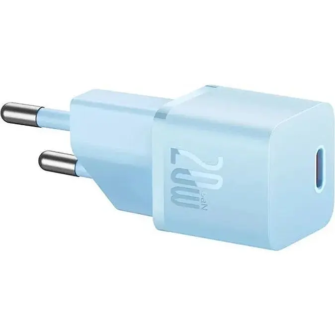 Зарядний пристрій Baseus GaN5 Fast Charger mini 1C 20W EU blue (CCGN050103) - фото 3