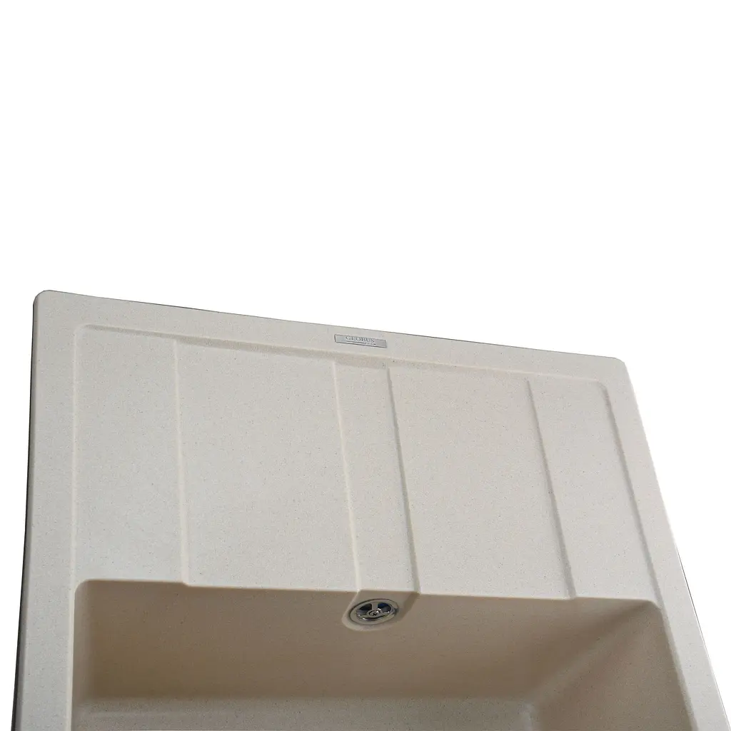 Гранитная мойка Globus Lux One слоновая кость 650х500 - фото 3