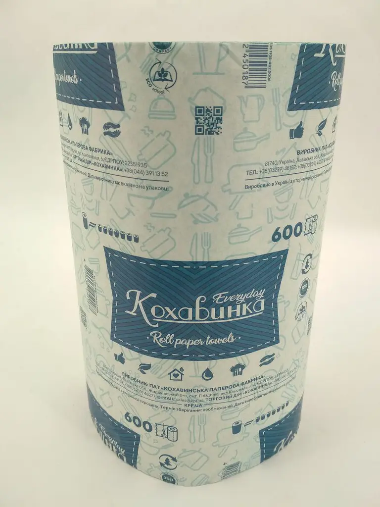 Паперові рушники, Кохавинка, 1-шарові, зелений, 600 аркушів, 135x215 мм, 80 метрів, 1 в упаковці - фото 2