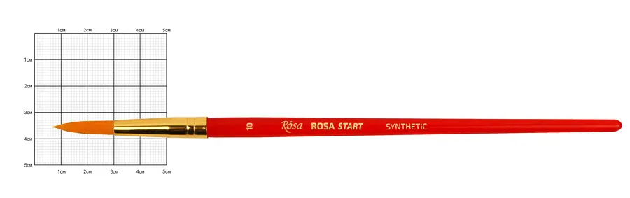 Пензель синтетика кругла №10 коротка ручка ROSA Start (4823098500216)