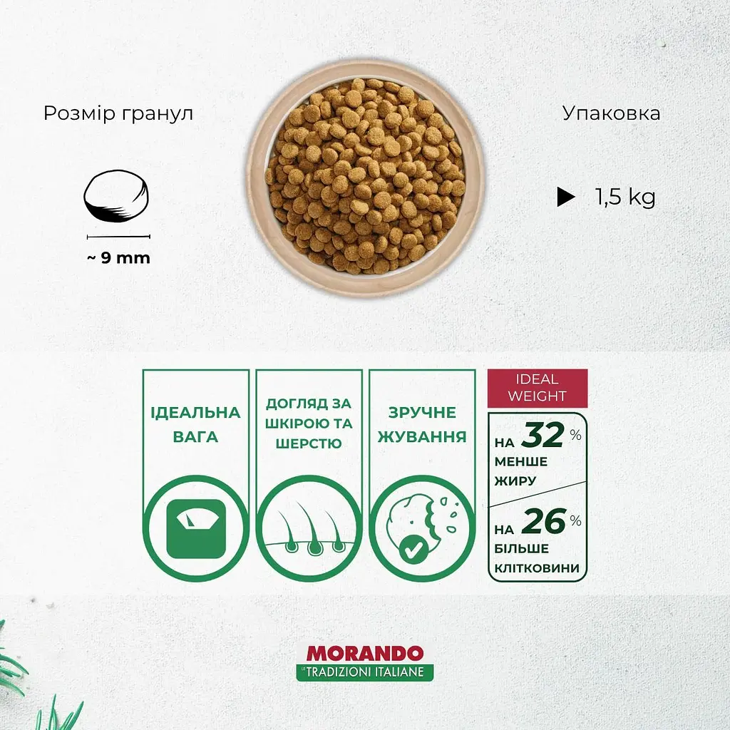 Сухий корм для собак малих порід Morando Tradizioni Mini Ideal Weight з яловичиною, горохом та буряком 13.5 кг (9 шт. х 1.5 кг) - фото 3