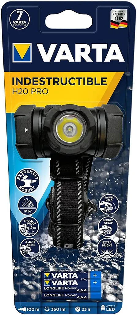 Ліхтарик VARTA Indestructible H20 Pro 4 Вт, IP67, IK08, до 350 люменів, до 100... - фото 3