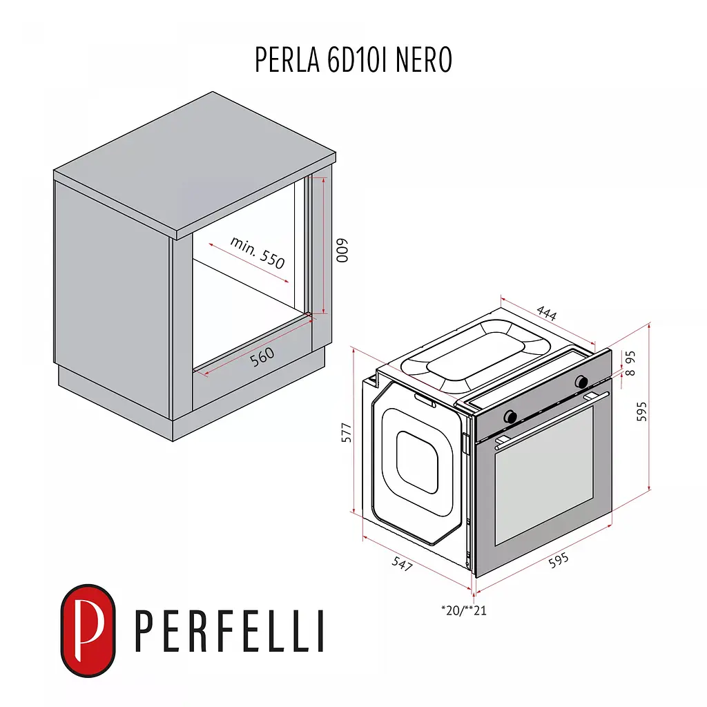 Духова шафа електрична Perfelli Perla 6D10I Nero - фото 17