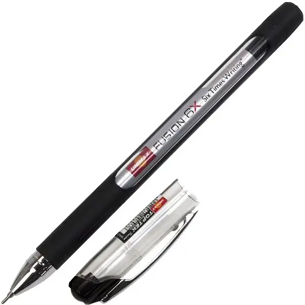 Ручка кулькова 0,7 мм 10 км UX-10 000-01 Unimax Top Tek Fusion чорна (644216952502) - фото 2