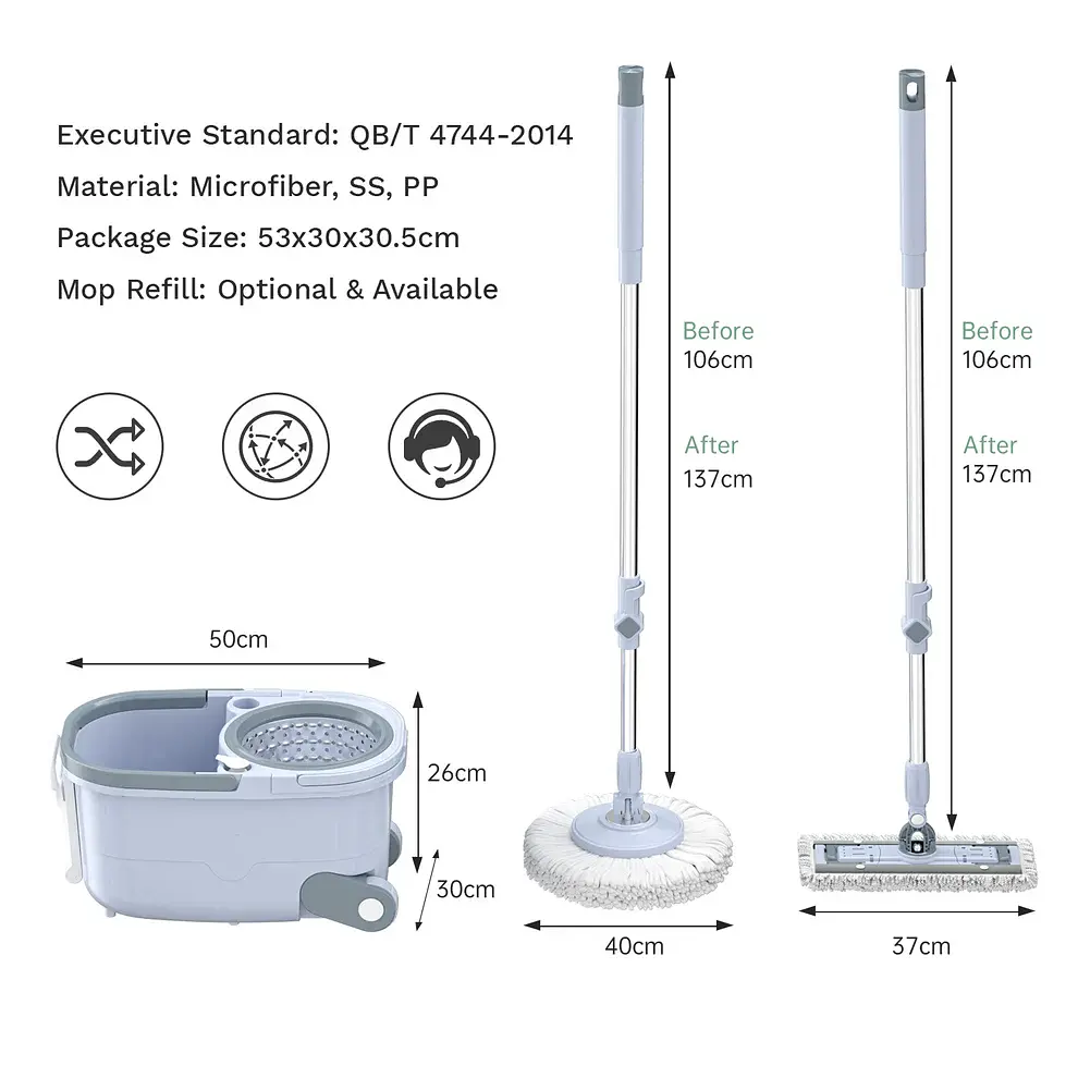 Швабра с отжимом и ведром Homettler Magician Plus Spin Mop (CM001) - фото 2