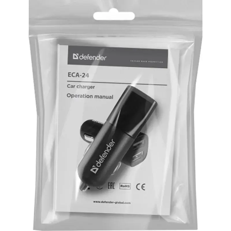 Зарядний пристрій Defender 2xUSB 12W 2.1A ECA-24 (83824) - фото 3