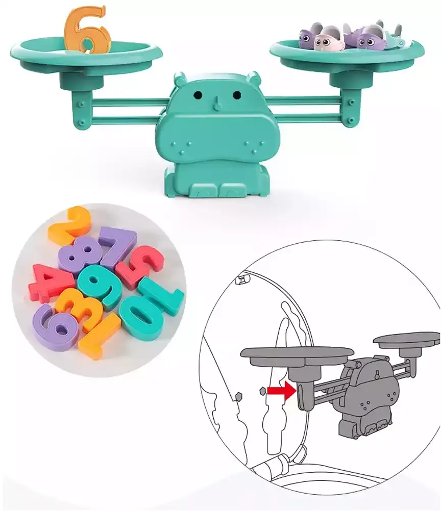 Рыбалка Бегемот, звук на английском, подсветка, 44 рыбки, 2 удочки, 156-8C (в ассортименте) - фото 4