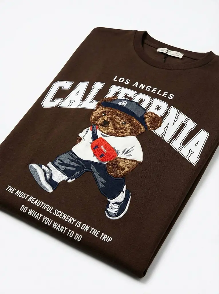 Футболка жіноча тай-дай з принтом California 20381 L коричнева - фото 2