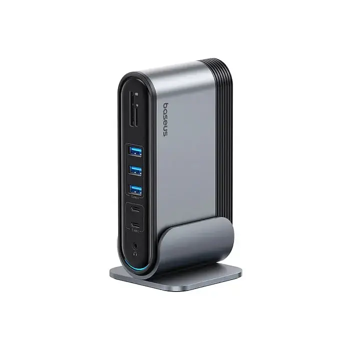 USB-хаб Baseus UnionJoy 17-Port Triple-Display Docking Station Space Grey（USB-C to HDMI4K@60Hz*2+DP4K@60Hz*1+USB3.0*3+USB-C3.0*2+USB2.0*2+PD*1+PC*1+ (B00532304811-00)