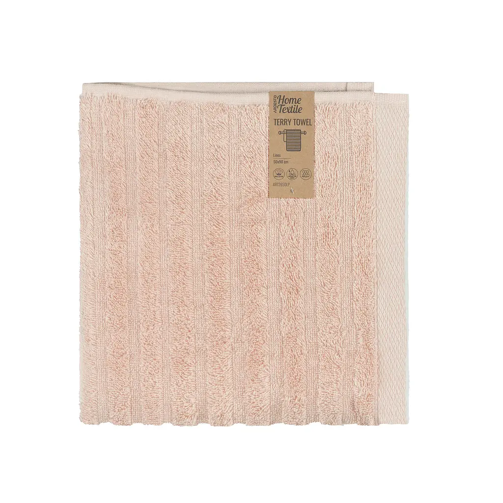 Рушник махровий Ardesto Lines, 50х90см, 100% бавовна, рожевий (ART2650LP)