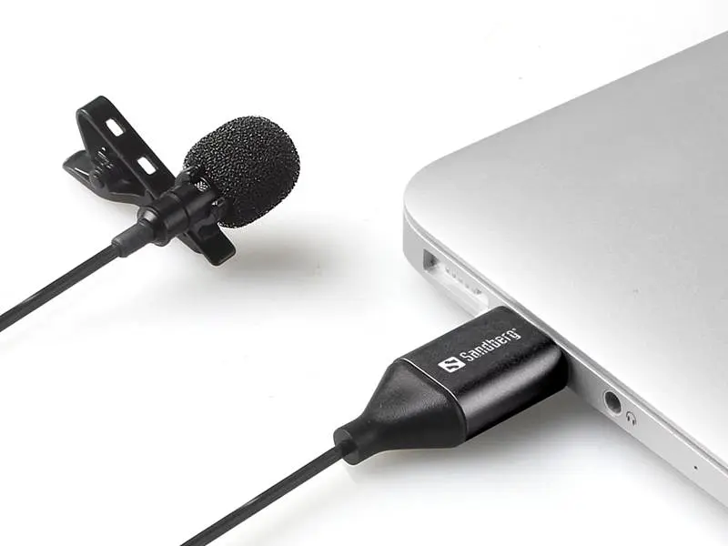 Мікрофон Sandberg Streamer USB Clip USB-A/USB-C Black (126-40) - фото 3