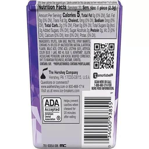 Жувальна гумка Ice Cubes Arctic Grape Sugar Free Chewing Gum 20 ps - фото 2
