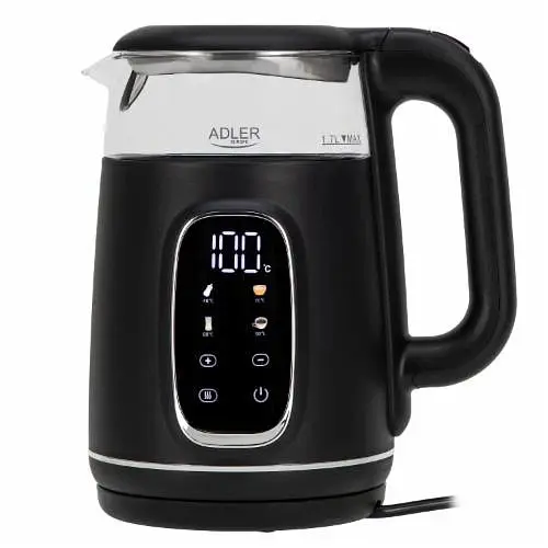 Електрочайник Adler AD 1305 1,7 л чорний/сріблястий