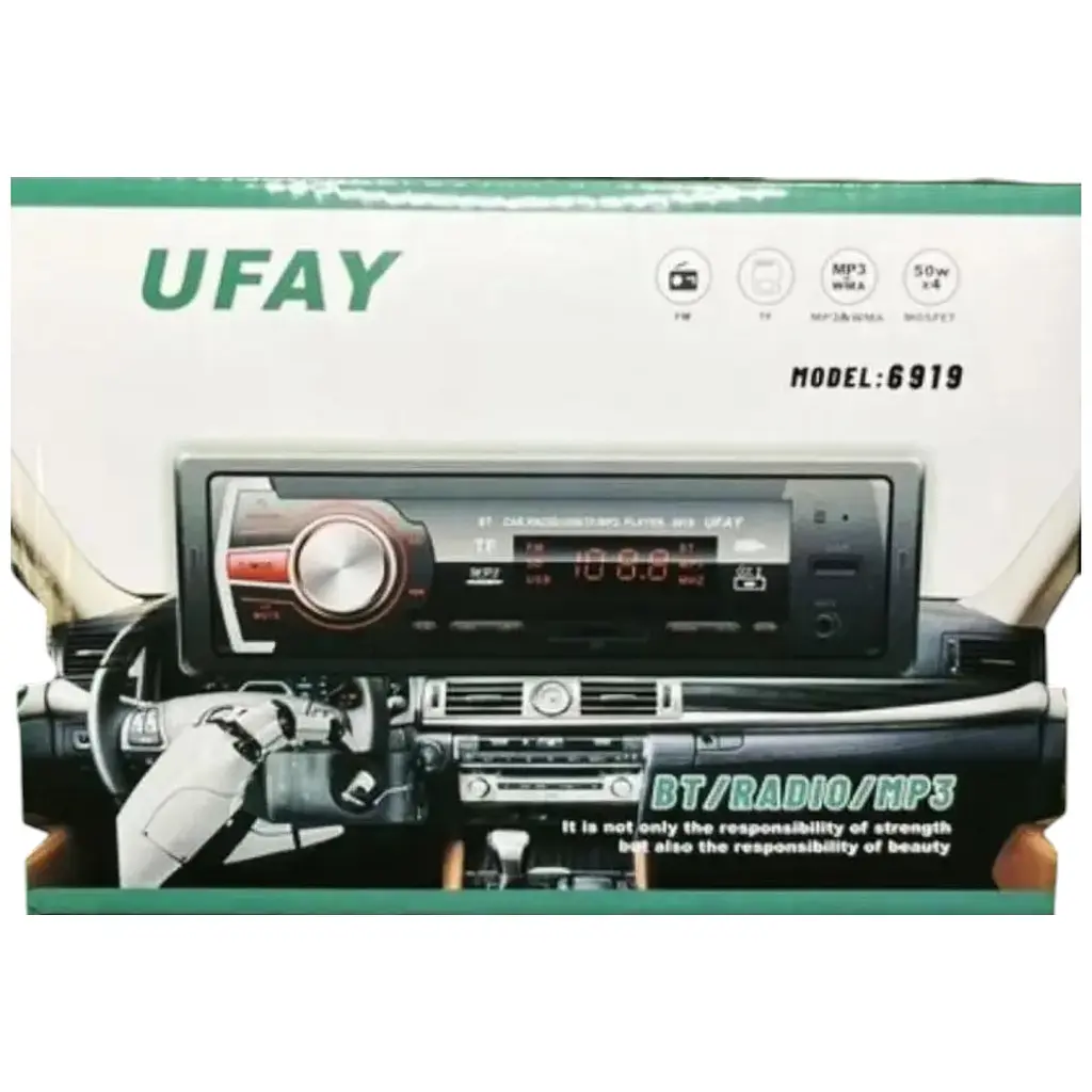 Автомагнітола RGB Technology UFAY 6919 Bluetooth 4x50W автомобільна магнітола чорна - фото 2