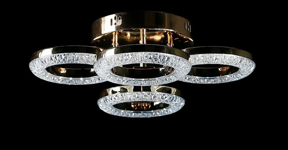 Люстра стельова LED Splendid Ray LT8003/4, 80W, золото, білий, сучасний стиль з пультом та димером - фото 2
