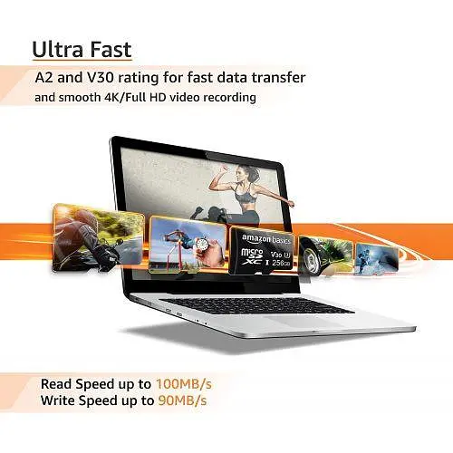 Карта пам'яті Amazon Basics 256GB MicroSDXC Memory Card + Adapter (LSMICRO256GU3) - фото 5