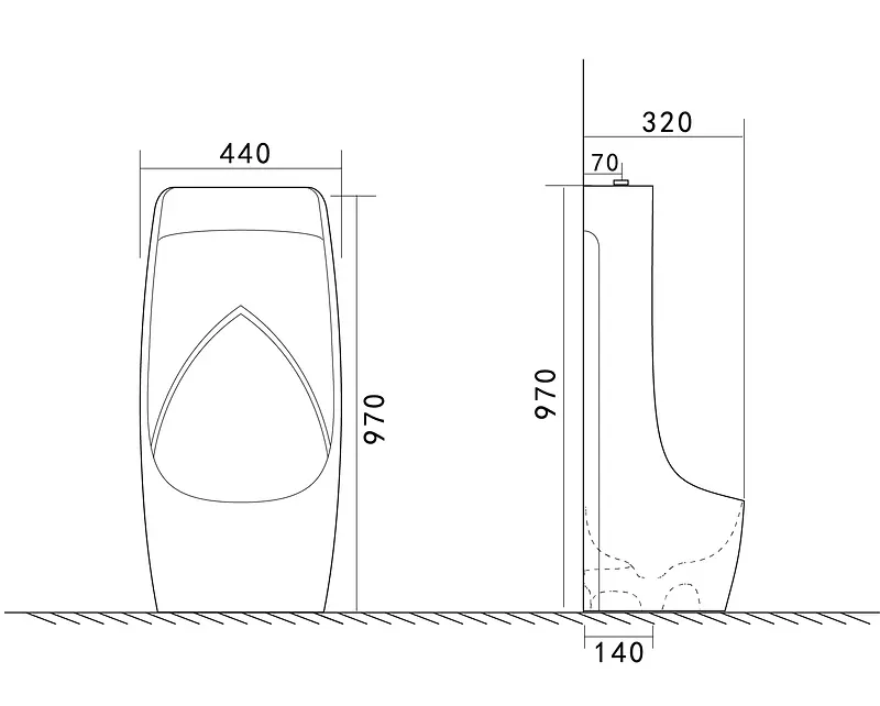 Піссуар підлоговий Mixxus Premium Bevel-0902 440x320x970 мм з краном для пісуара MP6666, Білий - фото 3