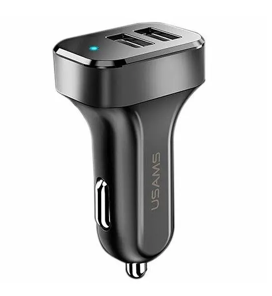 Автомобильное зарядное устройство для Usams CC087 C13 2.1A Dual USB Car Charger Черный - фото 1