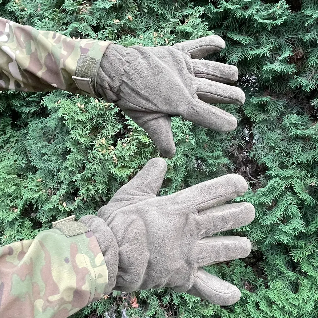 Рукавички тактичні флісові Туреччина ЗСУ 8682 хакі - фото 2