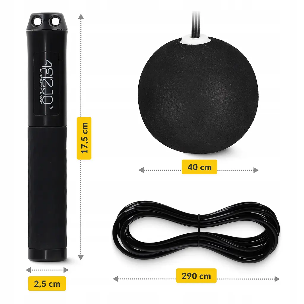 Скакалка з лічильником 4FIZJO 2 в 1 провідна/бездротова Black (P-5905973402200) - фото 5