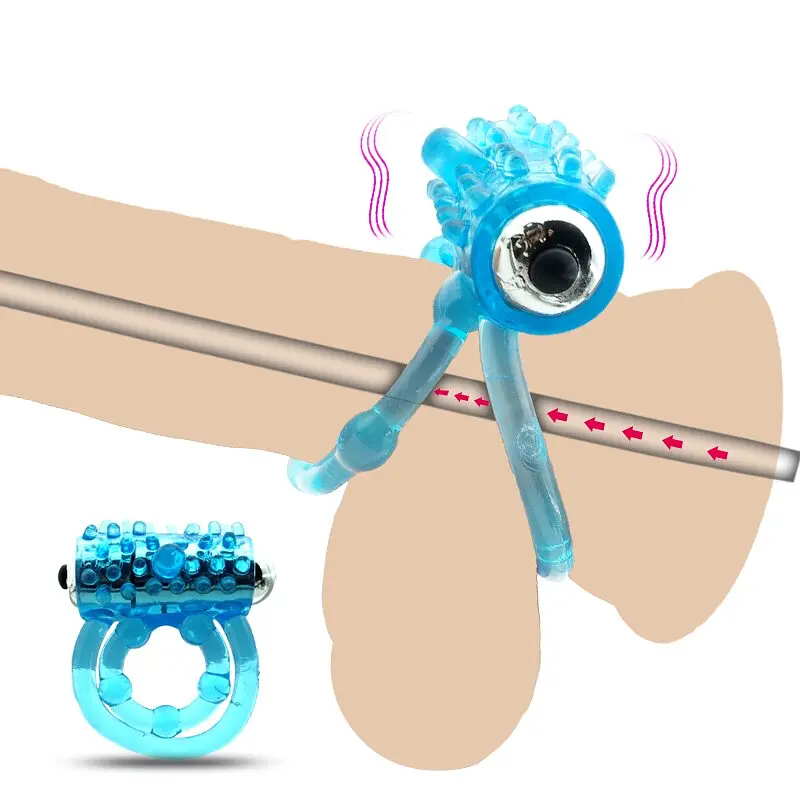 Віброкільце Lovetoy Lumino Play Vibrating Penis Ring, 5х2.5 см (блакитний) - фото 3