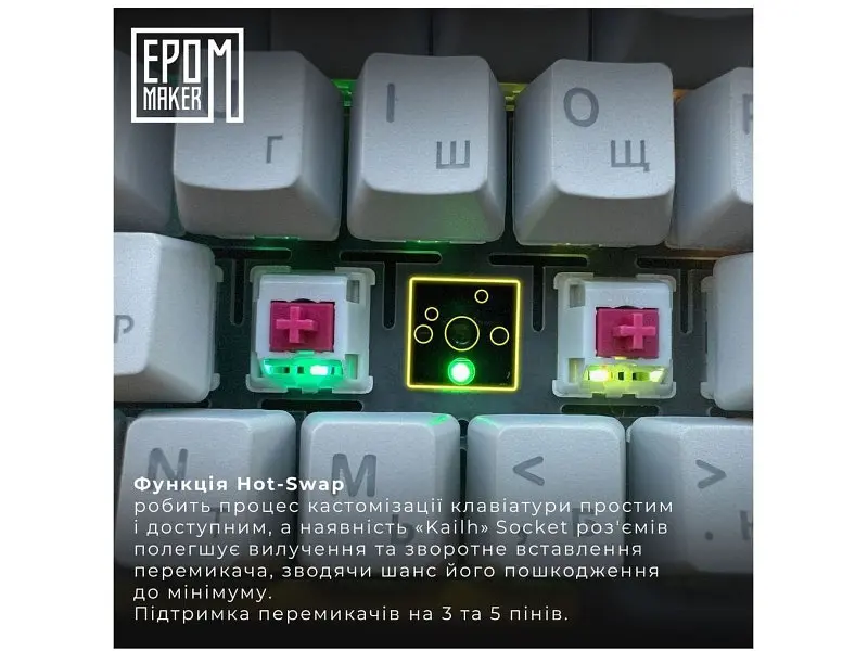 Клавіатура Epomaker Shadow-X White (SHX-W-M) - фото 10