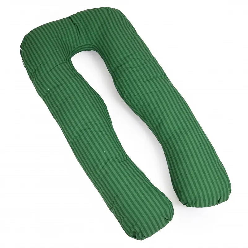 Подушка для беременных и отдыха MirSon U-образная №5029 Color Line Stripe Emerald 140х75х20 см изумрудная (2200010969900) - фото 2