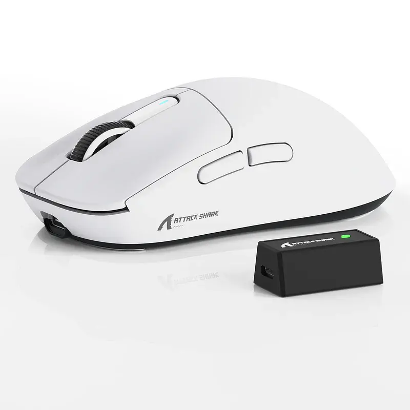 Ігрова бездротова миша ATTACK SHARK X3PRO / 8K / 59 г / Сенсор PAW3395 / Три режими підключення / White - фото 2