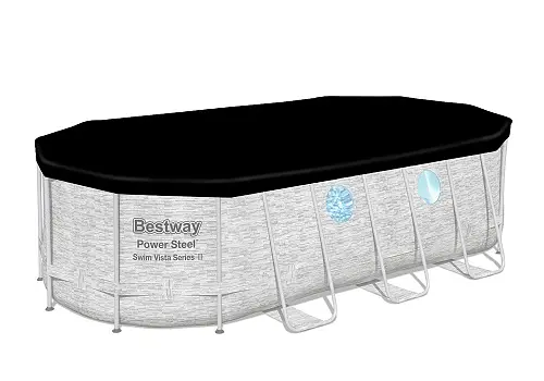 Сімейний овальний каркасний басейн Bestway 56716 549×274×122 см з фільтром та сходами на 13420 л - фото 2