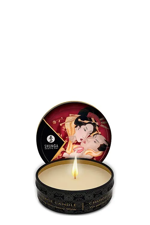 Масажна свічка Shunga Massage Candle з ароматом полуниці, 30 мл