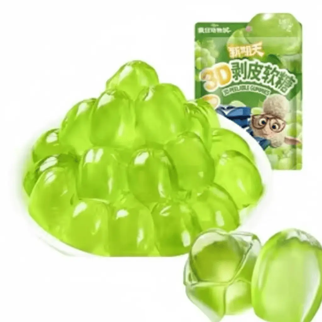 Жувальні цукерки Peelable Gummies 3D Disney Zootopia Green Grapes Candy 75г - фото 3