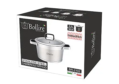 Каструля Bollire BR 2102 18см 2.2л - фото 3