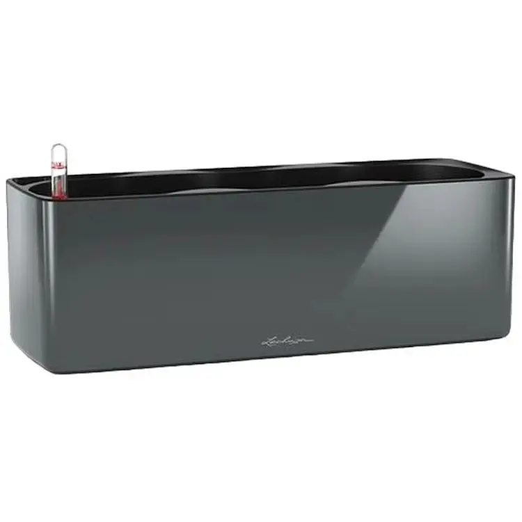 Вазон Lechuza Cube Glossy Triple 40х14х14 см антрацит (13671)
