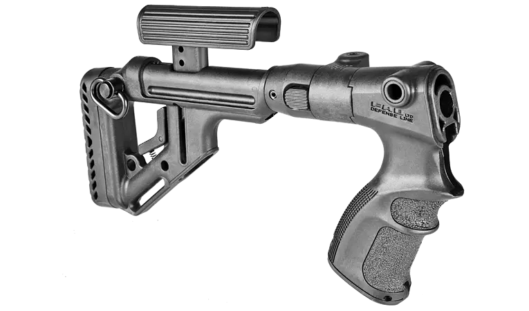 Приклад складной Fab Defense для Rem 870 с пистолетной рукояткой регулируемая щека черный - фото 3