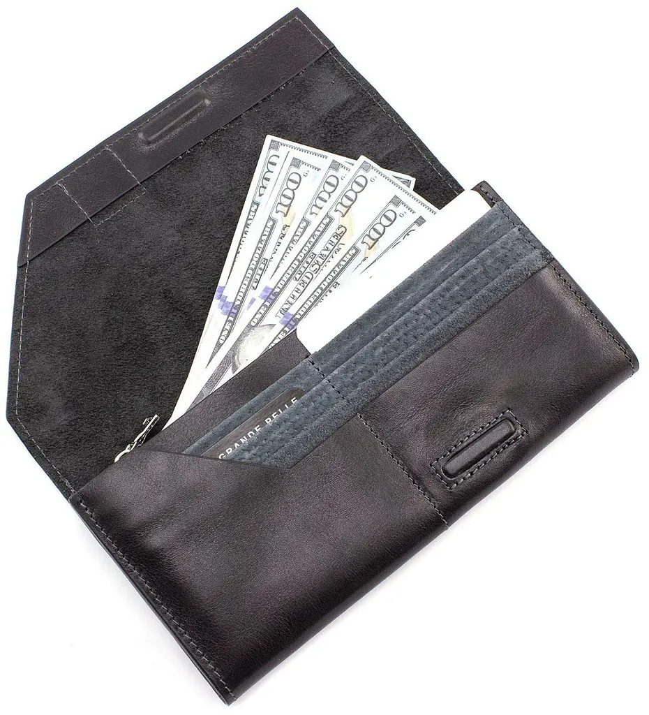 Кожаный мужской кошелек Grande Pelle 20х10х3 см acs0027516 - фото 6