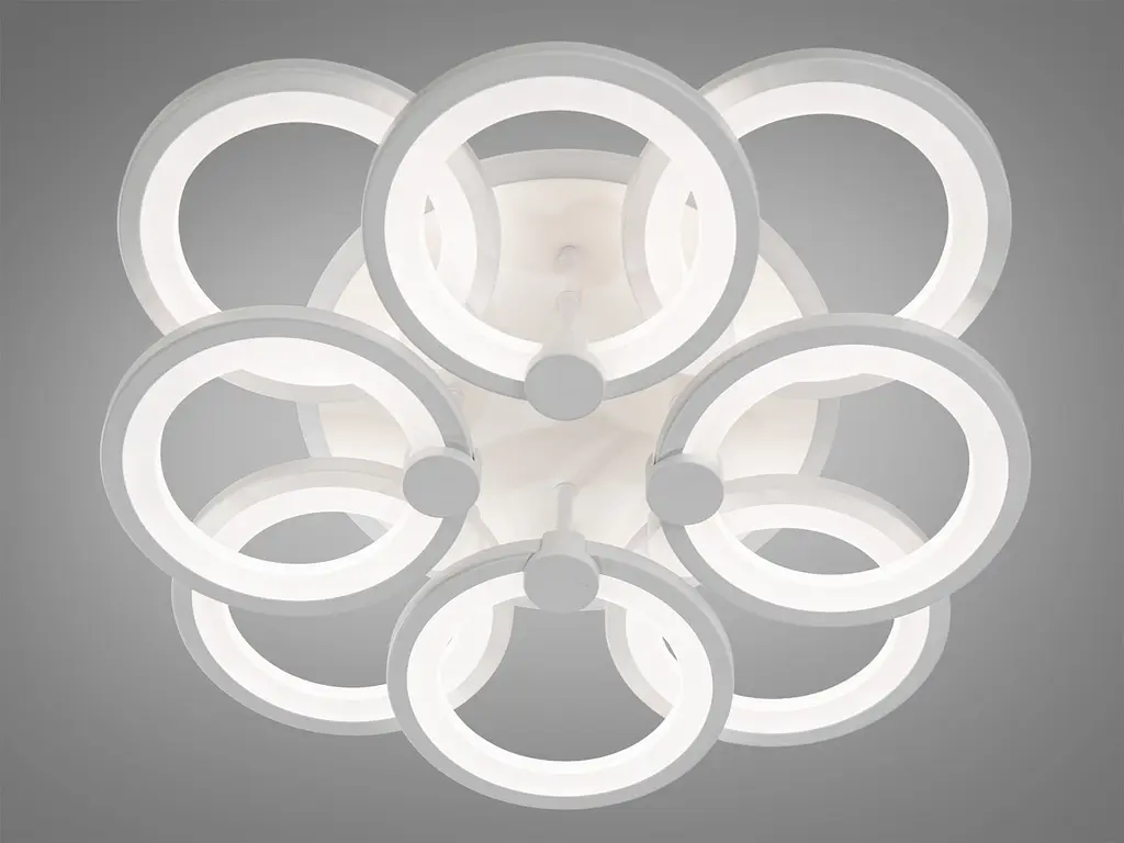Люстра стельова LED Diasha 8022/4+4WH, 150W, 3200K-6000K, білий акрил, сучасний стиль з диммером - фото 3