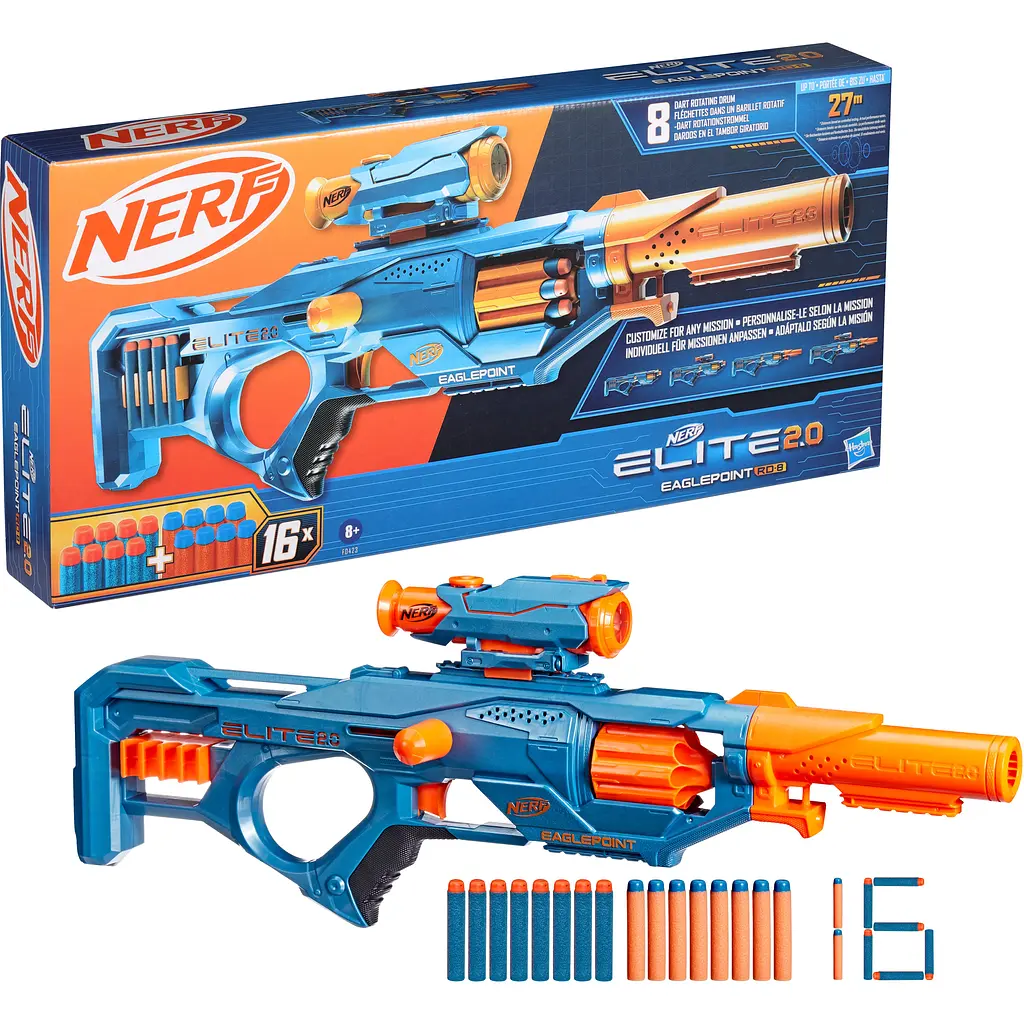 Бластер игрушечный Nerf EaglePoint RD-8 Nerf Elite 2.0 16 стрел (F0423) - фото 4