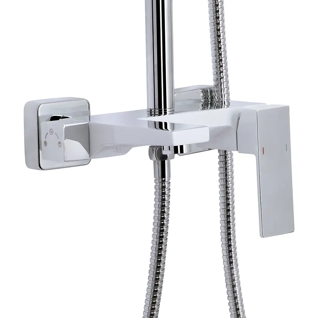 Душова система універсальна Qtap Gemini на три споживача (з виливом) QTGEM111CRW45687 Chrome/White, Білий - фото 2