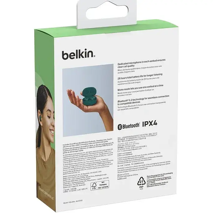 Навушники Belkin Soundform Bolt True Wireless Teal - фото 7