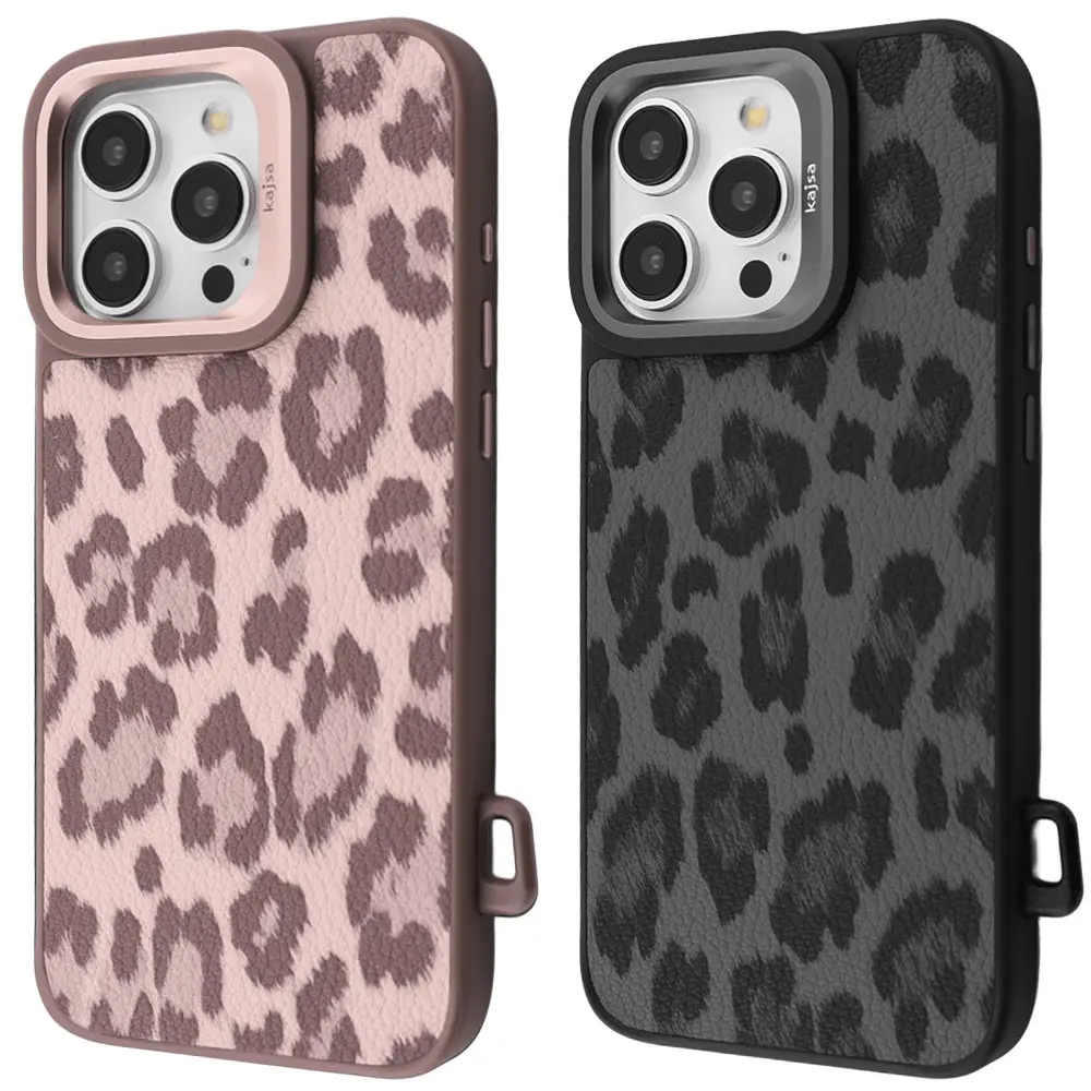 Чохол Kajsa Leopard Pattern with Magnetic Ring iPhone 16 Pro
