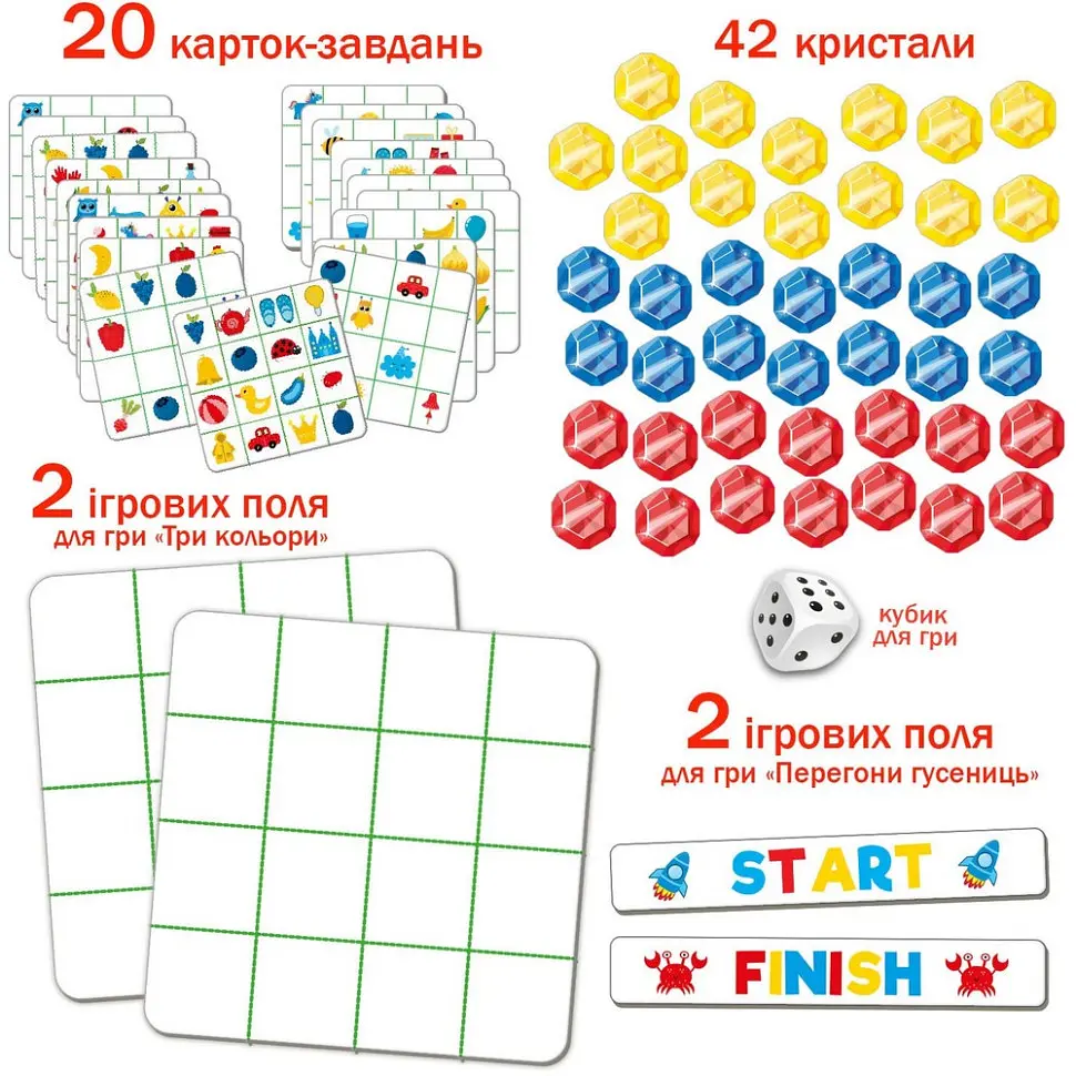 Настільна гра "ЧУДО-камінці" Ludum ME5032-12 картки, кристали, кубик - фото 3