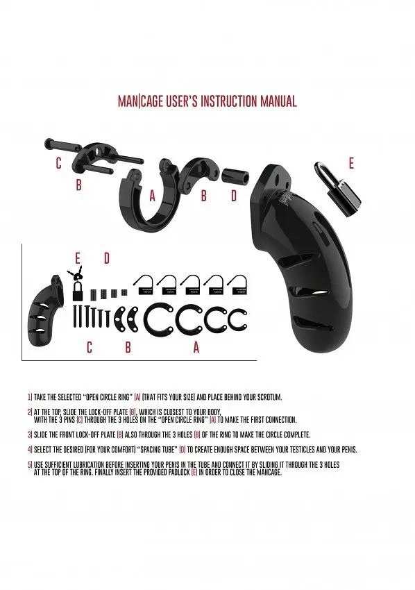 Пояс вірності для чоловіків ManCage 05 Chastity Cage чорний - фото 4