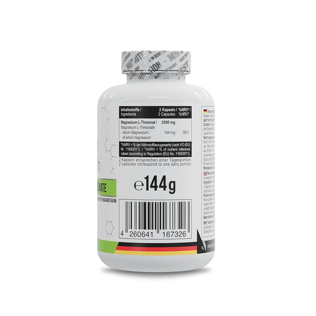 Магній л-треонат MST Nutrition Magnesium L-Threonate 1000 mg, 120 капсул для нервової системи - фото 2