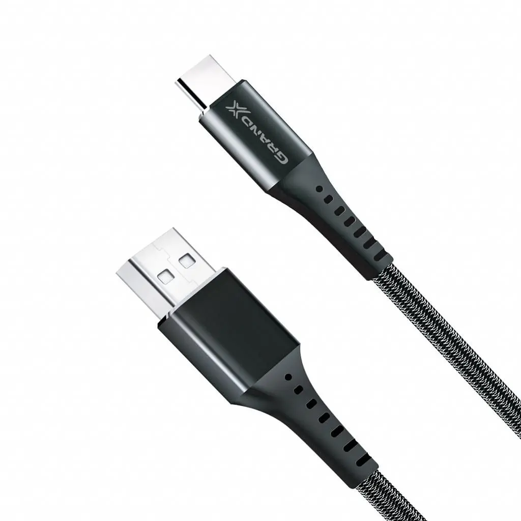Дата кабель USB 2.0 AM to USB-C 1.2m Black Grand-X (FC-12B) - фото 2
